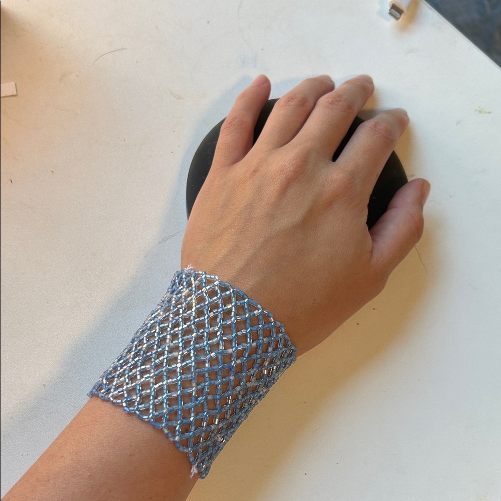 Blue Sparkly Beaded Bracelet